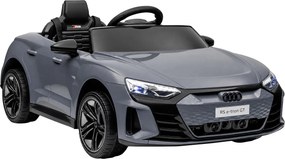 HOMCOM Elektryczne auto dla dzieci z pilotem, pasem bezpieczeństwa, sygnałem dźwiękowym, muzyką, reflektorami, do 5 km/h, 3-5 lat, Szary