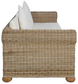 Brązowa 3-osobowa sofa z rattanu - Asha