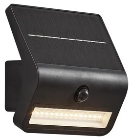 Zewnetrzna Zewnętrzna lampa ścienna czarna z LED IP54 z czujnikiem ruchu solarna - Floody Nowoczesny Oswietlenie zewnetrzne
