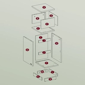 Vasagle Szafka nocna ROBIN, 30x25x65cm, biała