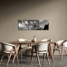 Obraz - Wieża Eiffla w Paryżu (z zegarem) (90x30 cm)