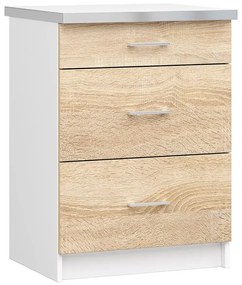 Dolna Szafka Kuchenna Z Szufladami 60 Cm Dąb Sonoma H2-E34