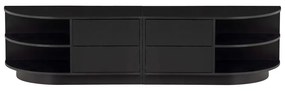 Czarna modułowa szafka pod TV z litego drewna sosnowego 156x40 cm Finca – WOOOD