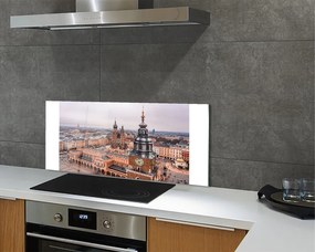 Panel Szklany Zimowa Panorama Krakowskich Kościołów