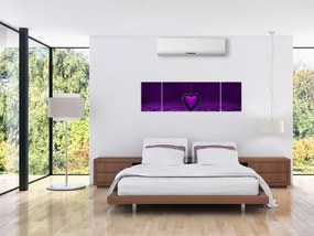 Obraz fioletowego serca (170x50 cm)