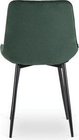 Zestaw Stół Okrągły Rozkładany HARRY 102-142 cm Dąb Craft/Czarny i 4 Krzesła Tapicerowane CHRIS Zielone Nowoczesne