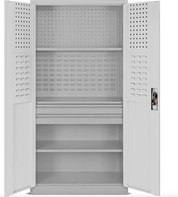 Szafa narzędziowa z 2 szufladami Szymon 92x50x185 cm, szara