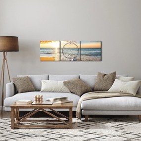 Obraz - Wschód słońca (z zegarem) (90x30 cm)