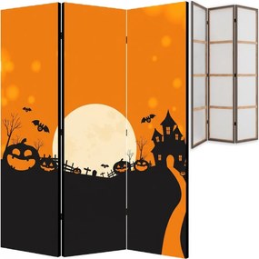 Parawan pokojowy 3-częściowy 135x172 Jednostronny dekoracyjny bajkowy halloween Wielokolorowy Noc Halloween