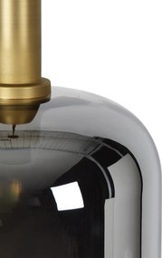 Lampa wisząca czarna ze złotem i dymionym szkłem w komplecie z żarówką PUCC - Zuzanna