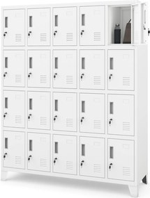 Szafa BHP 20-skrytkowa 136x45x172 cm Robert, biała