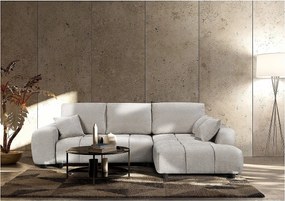 Narożna sofa rozkładana po prawej stronie w tkaninie szenilowej "Verneuil" - 3 miejsca - beżowa
