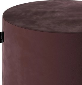 Puf Barrel kolor czerwony tkanina połyskliwa, welwetowa