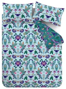 Niebieska pościel dwuosobowa 230x220 cm Mya Tropical Floral – Catherine Lansfield