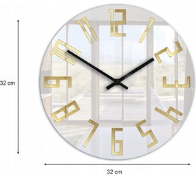 Zegar ścienny okrągły cichy nowoczesny akrylowy na ścianę duże cyfry loft