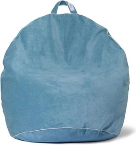 Sztruksowa pufa w niebieskim kolorze BINI COZY BLUE - L