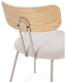 Beżowe/w naturalnym kolorze tapicerowane krzesło Olimpia – MOME