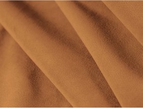 Pomarańczowe tapicerowane łóżko dwuosobowe ze stelażem 180x200 cm Aveline – Micadoni