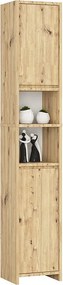 Słupek łazienkowy AKORD UNI Dąb Artisan 32 cm 2 drzwi 4 półki 32x28x180 cm