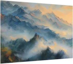 Obraz - Malowany górski krajobraz (70x50 cm)