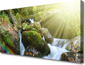 Obraz canvas Tęczowa Kaskada Wodna