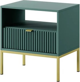 NAYA Stolik nocny S 54 zielony (LABRADOR) | złoty stelaż