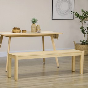 HOMCOM Ławka kuchenna 3-osobowa z litego drewna sosnowego naturalny kolor | Aosom PL