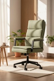 Oliwkowy tapicerowany fotel z systemem tilt L1-G07