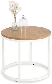 Stolik Kawowy ANN 53 cm Dąb/Biały Skandynawski