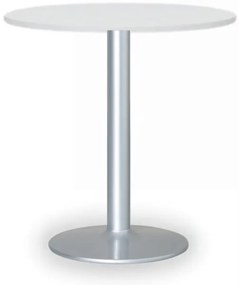 Stolik konferencyjny FILIP II, średnica 80 cm, szara podstawa, biała