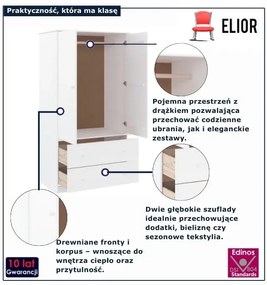 Klasyczna biała drewniana szafa D2-K41