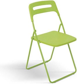 Zestaw 6 zielonych krzeseł składanych z metalu i polipropylenu - ALMERIA