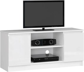 Biała szafka pod telewizor w połysku M1-C98