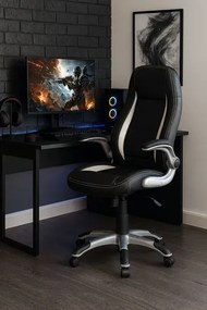 Fotel Obrotowy Czarny Tapicerowany Do Komputera G0-R64