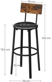 Taborety Barowe 2szt - LBC069B81