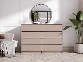 Komoda: 8 szuflad, karmelowa, 139 x 102 x 39 cm