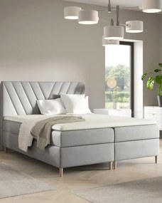 Szare welurowe łóżko z pojemnikami 5 rozmiarów S4-H27