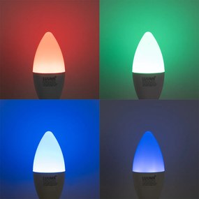 Zestaw 5 inteligentnych żarówek LED E14 C37 Opal RGBW 4,9W 470 lm 2700-6500K