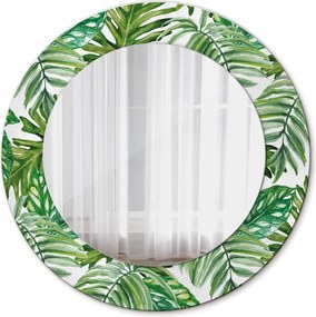 Lustro z nadrukiem okrągłe Liście dżungli
