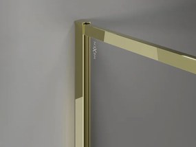 Mexen Kioto-XF ścianka prysznicowa Walk-in z ramką 90 x 202 cm, transparent 10 mm, złota - 800-090-104-50-00-X