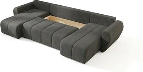 Rozkładana dwustronna sofa w kształcie litery U SEVIO 311x145 cm, ciemnoszara + 2 poduszki GRATIS