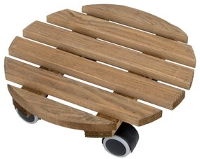 Drewniany kwietnik na kółkach ø 29 cm (wysokość 8 cm) Indoor – Esschert Design