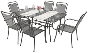 Metalowy zestaw ogrodowy SAVANA I. 1 + 6 Stół prostokątny 160x95 cm (CT0311)