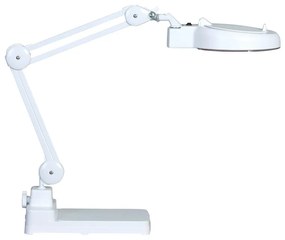 Lampa LED stołowa z lupą powiększającą na podstawie