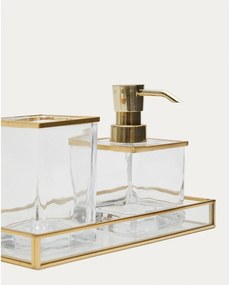 Szklany kubek na szczoteczki do zębów w kolorze złota Soanet – Kave Home