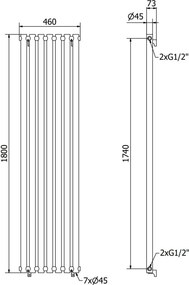 Mexen Texas grzejnik dekoracyjny 1800 x 460 mm, 965 W, biały - W203-1800-460-00-20