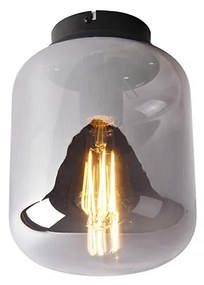 Designerska lampa sufitowa czarna z dymionym szkłem - BlissDesignerski Oswietlenie wewnetrzne
