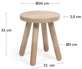 Stołek dziecięcy z drewna kauczukowego Kave Home Dilcia, ø 24 cm