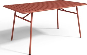 Meble grodowe z metalu MIRMANDE - stół śred. 110 cm i 4 fotele - Terakota - MIRMANDE