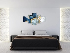 Obraz - Marmurowe sześciokąty (125x70 cm)